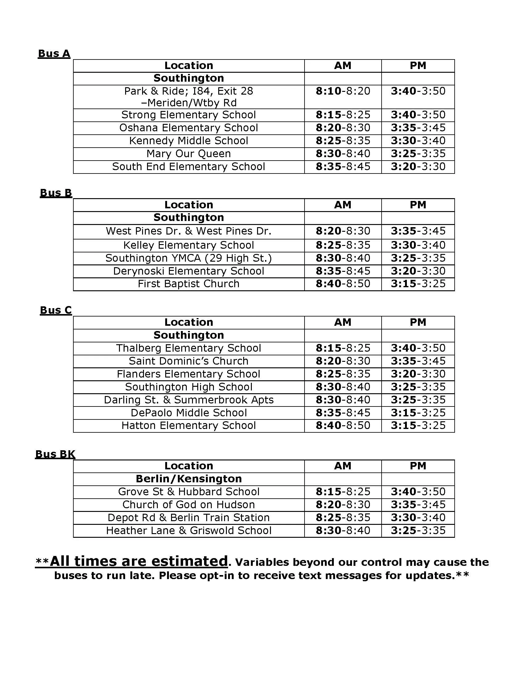S1-4 Bus Routes 2025