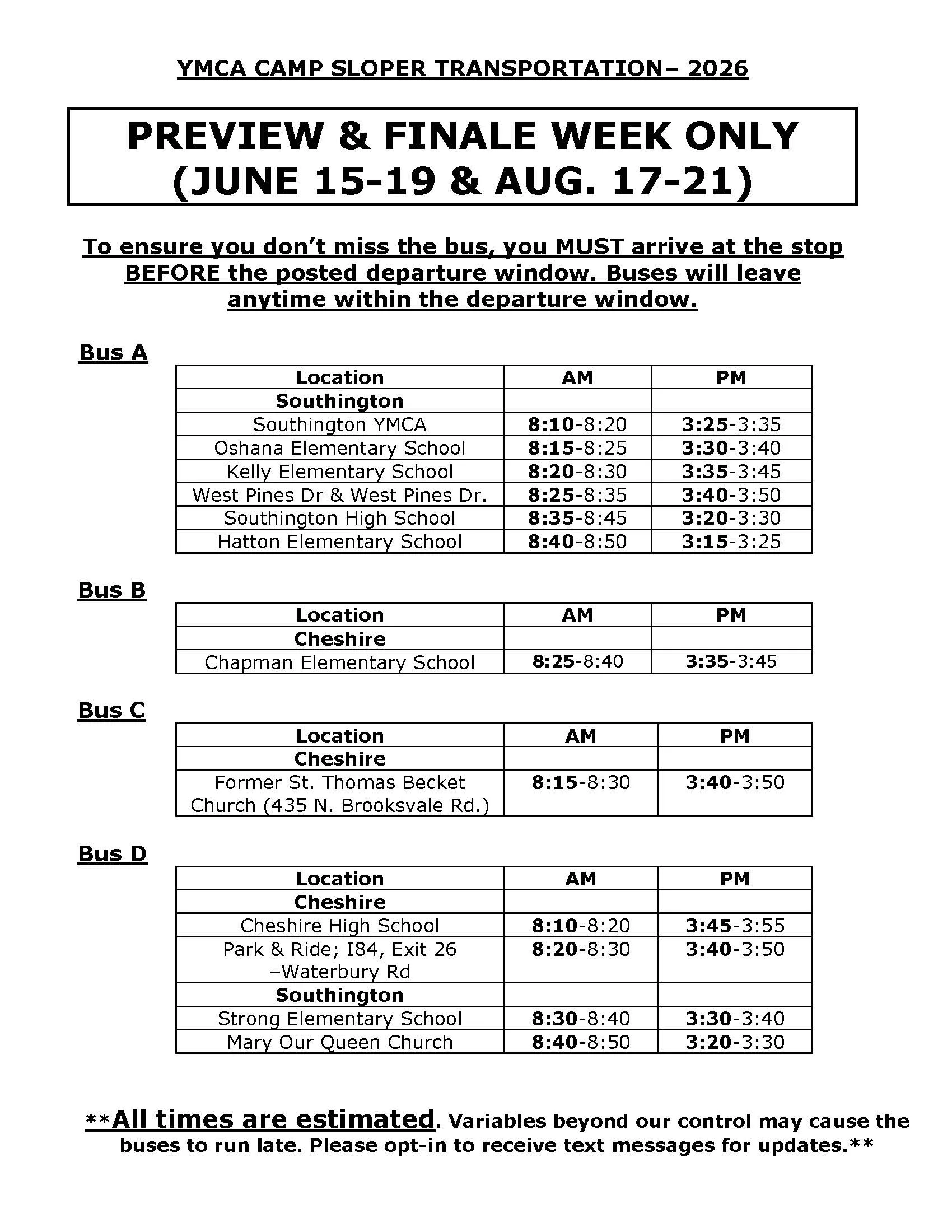 2026 PW/FW Bus Routes