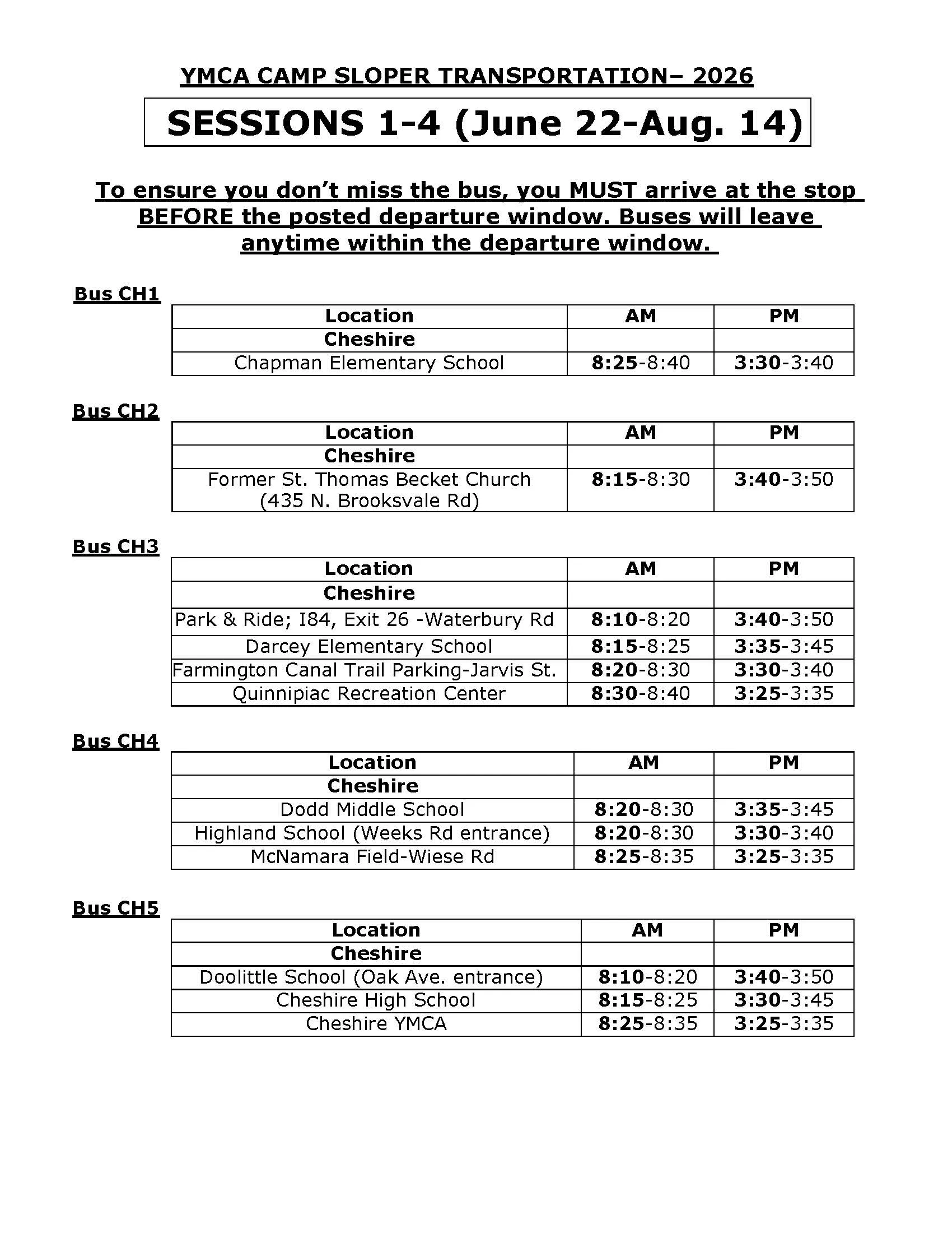 2026 S1-4 Bus Routes pg 1